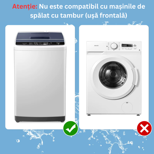 (Pachet) 2 Colectoare de scame și păr pentru mașini de spălat cu deschidere de sus (Albastru)